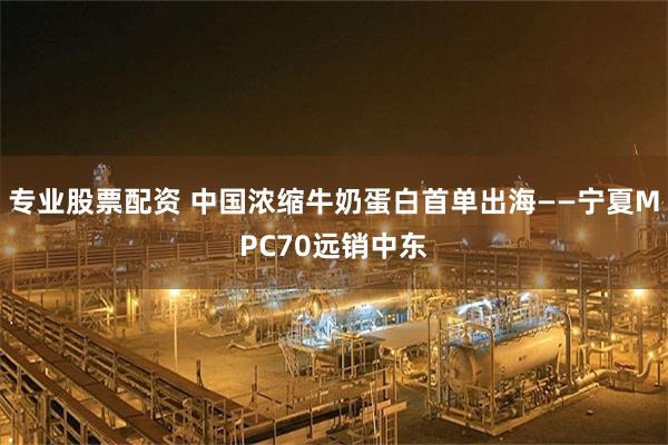 专业股票配资 中国浓缩牛奶蛋白首单出海——宁夏MPC70远销中东