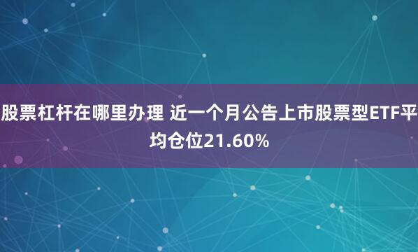 股票杠杆在哪里办理 近一个月公告上市股票型ETF平均仓位21.60%