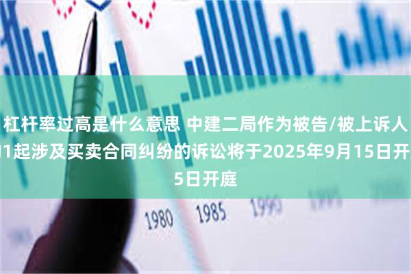 杠杆率过高是什么意思 中建二局作为被告/被上诉人的1起涉及买卖合同纠纷的诉讼将于2025年9月15日开庭
